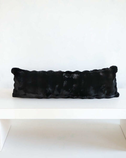 Black Cloud Sham on a white surface, showcasing its plush and stylish design for modern decor.