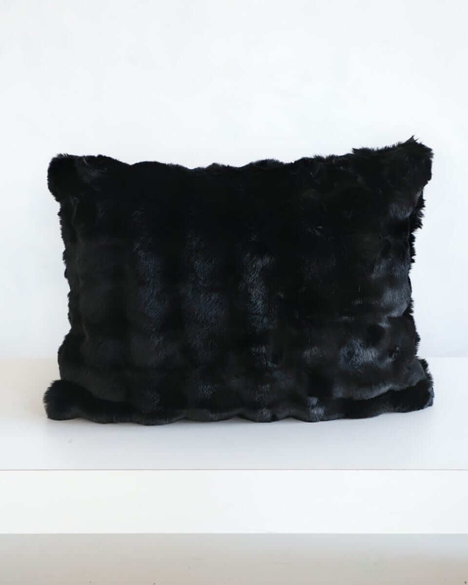 Black Cloud Sham in plush black fabric for cozy and sophisticated home decor.