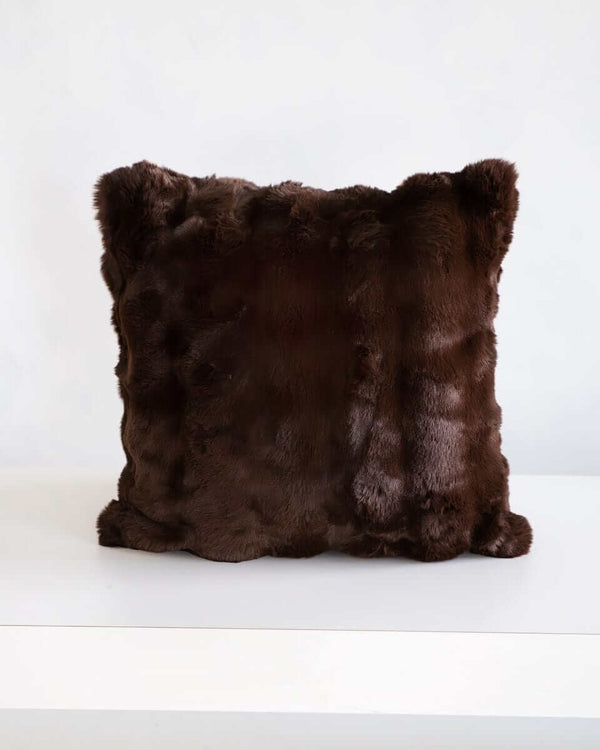 Chocolate Cloud Sham in rich chocolate color, showcasing soft plush texture, ideal for home decor.