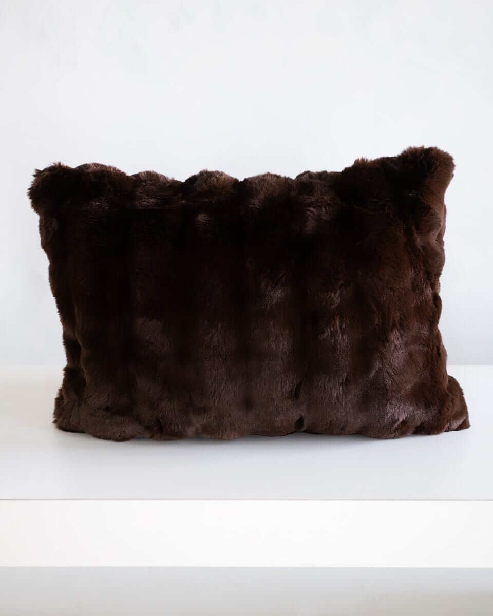 Chocolate Cloud Sham, a plush dark brown pillow from Minky Couture x Osmond Designs for cozy home decor.