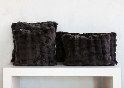 Charcoal Cloud Sham in plush dark fabric, adding modern elegance and comfort to your bedding collection.