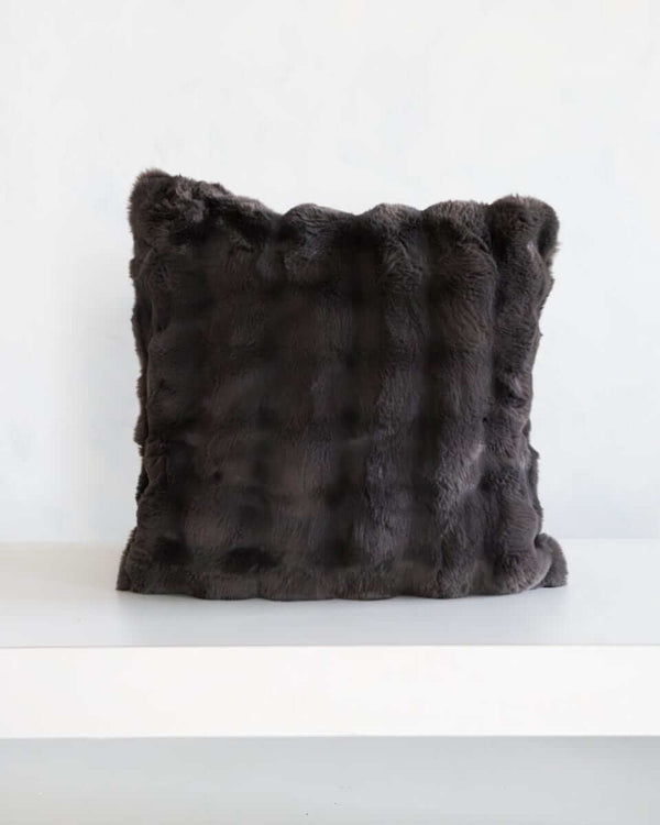 Charcoal Cloud Sham in plush fabric, showcasing a rich smoky hue for modern elegance and comfort.