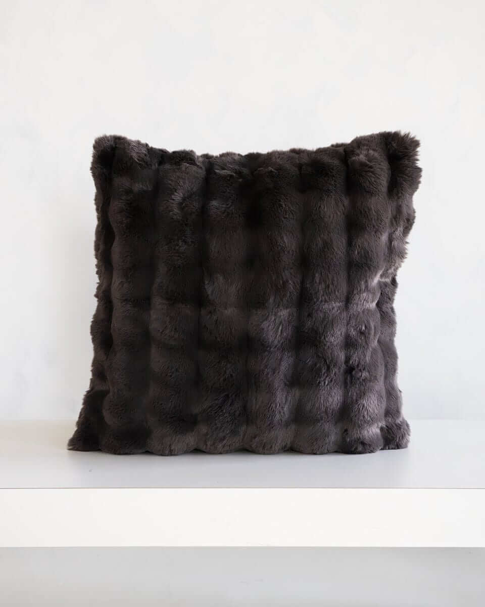 Charcoal Cloud Sham in plush fabric, adding modern elegance and comfort to any bedding decor.