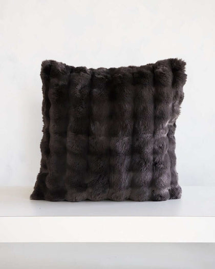 Charcoal Cloud Sham in plush fabric, adding modern elegance and comfort to any bedding decor.