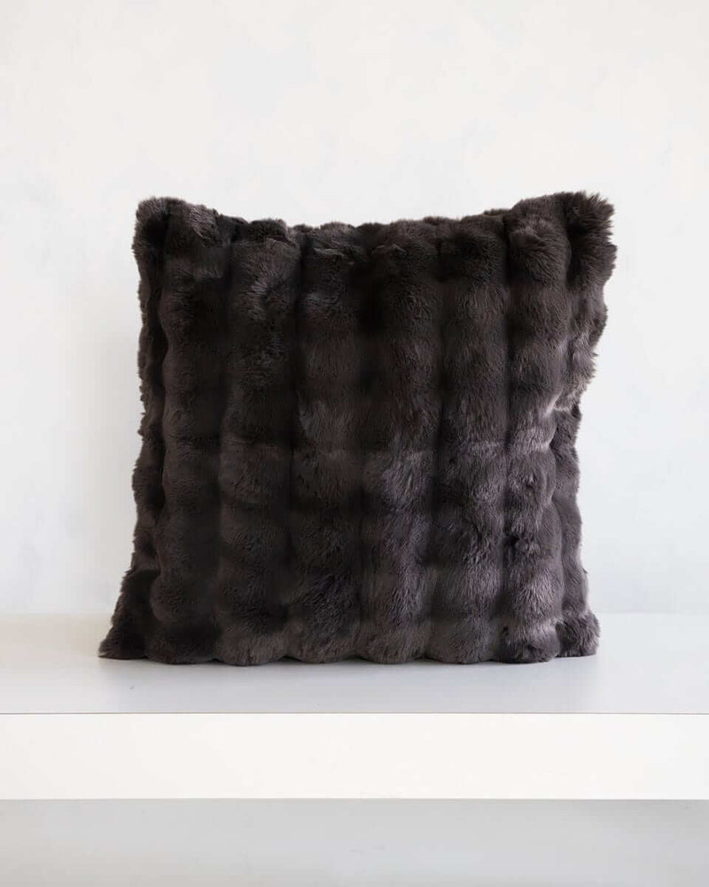 Charcoal Cloud Sham in plush fabric, adding modern elegance and comfort to any bedding decor.