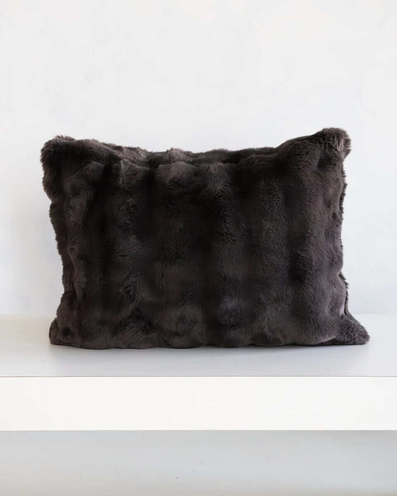 Charcoal Cloud Sham in plush fabric offering modern elegance and comfort for your home decor.