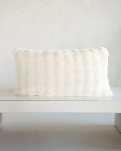 Cream Cloud Sham on a white surface, showcasing its plush texture and elegant design from Minky Couture x Osmond Designs.