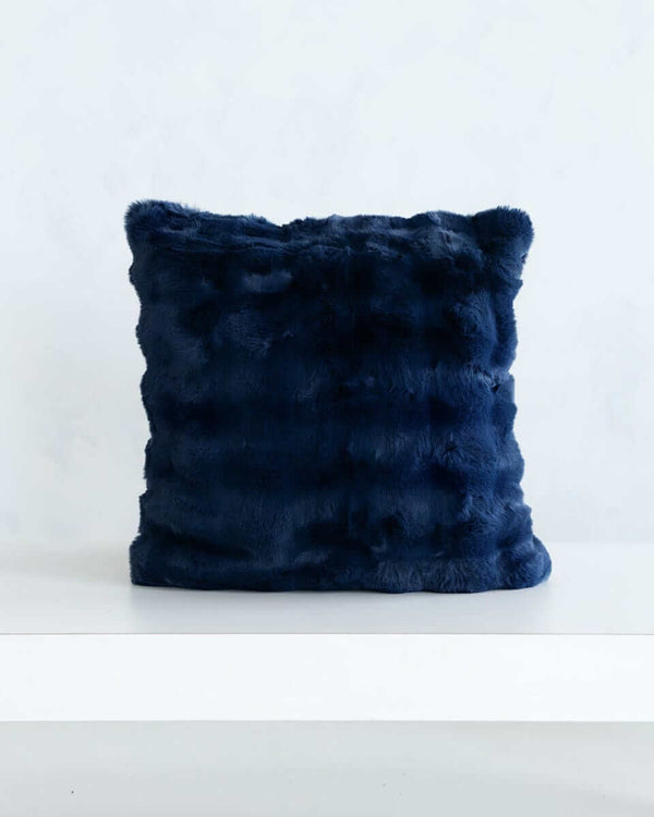 Navy Cloud Sham in soft plush fabric, enhancing décor with a calming deep blue hue.