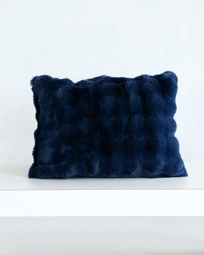 Minky Navy Cloud Sham in soft plush fabric, perfect for enhancing any bedding decor.