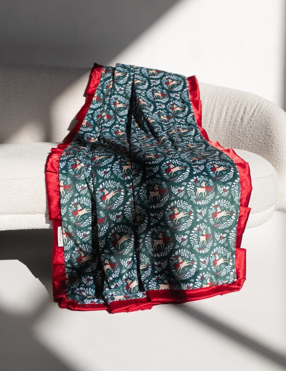 Green Reindeer Blanket
