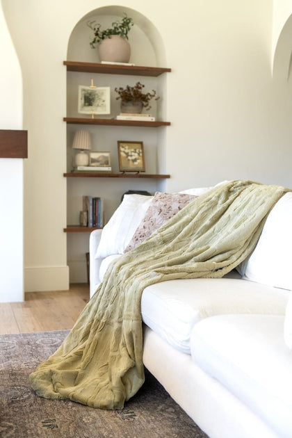 Sorbet Olive Green Blanket