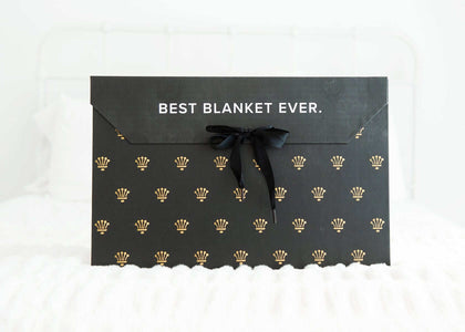 Large Gift Box packaging featuring the phrase BEST BLANKET EVER and elegant design.