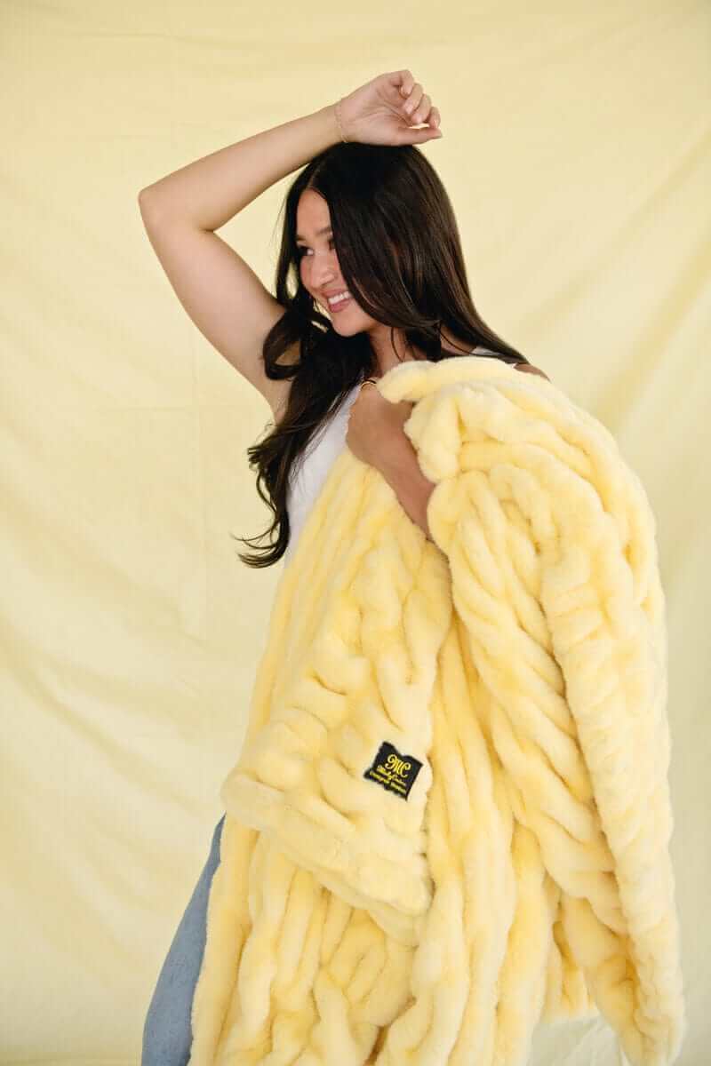 Hugs Butter Yellow Plush Blanket