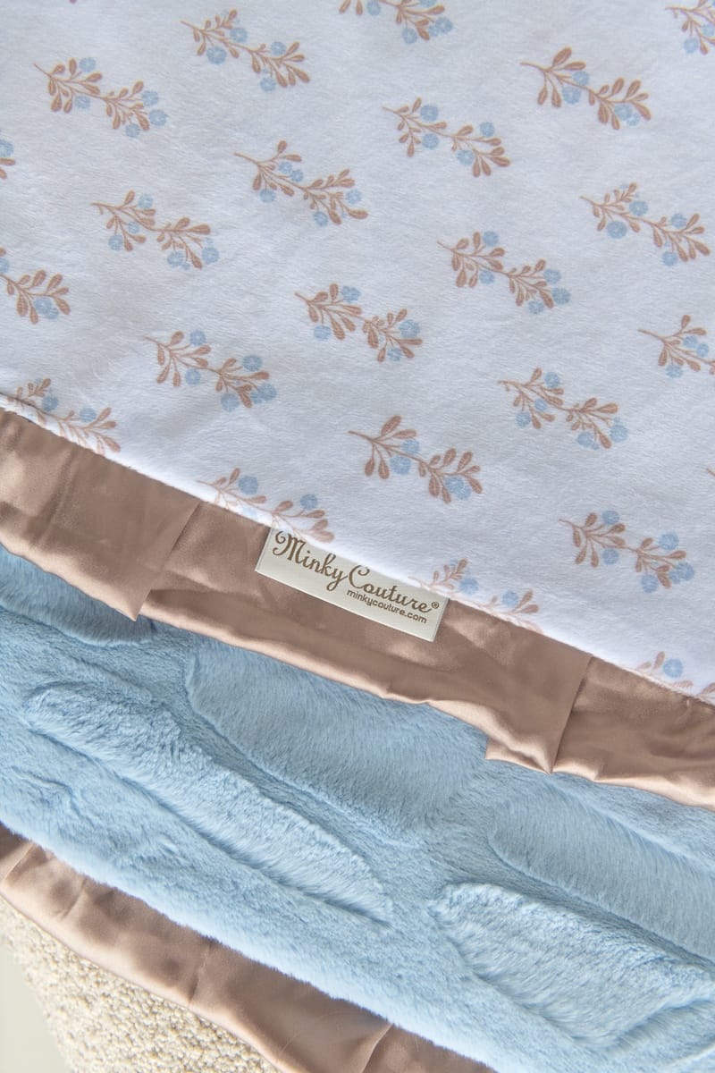 Hampton Blooms Light Blue Blanket