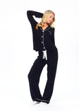 Women's Button Up Pant Set - Black