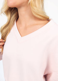 Women's V-Neck Sweatshirt - Ballet Pink