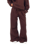 Women's Wide Leg Sweat Pant - Coffee