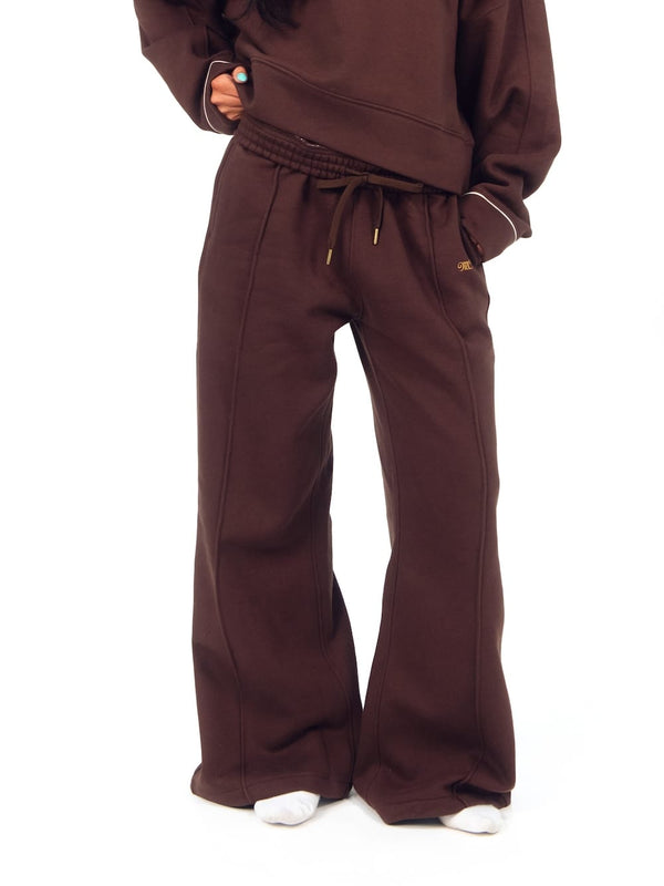 Women's Wide Leg Sweat Pant - Coffee