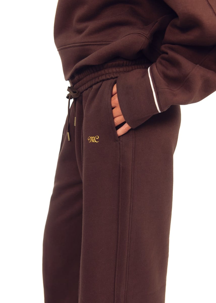 Women's Wide Leg Sweat Pant - Coffee