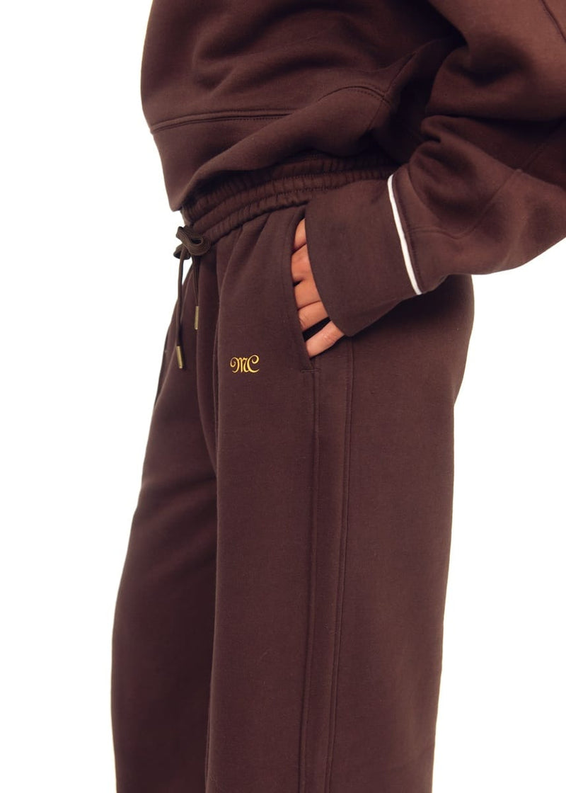 Women's Wide Leg Sweat Pant - Coffee