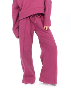 Women's Wide Leg Sweat Pant - Berry