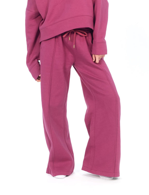 Women's Wide Leg Sweat Pant - Berry