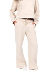 Women's Wide Leg Sweat Pant - Oatmeal