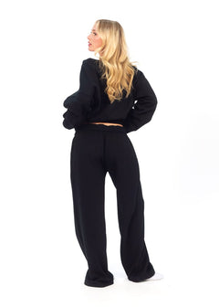 Women's V-Neck Sweatshirt - Black