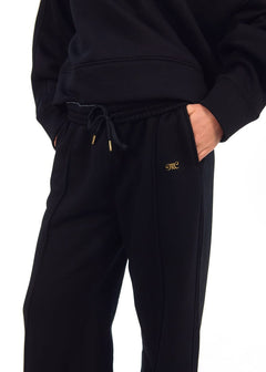 Women's Wide Leg Sweat Pant - Black