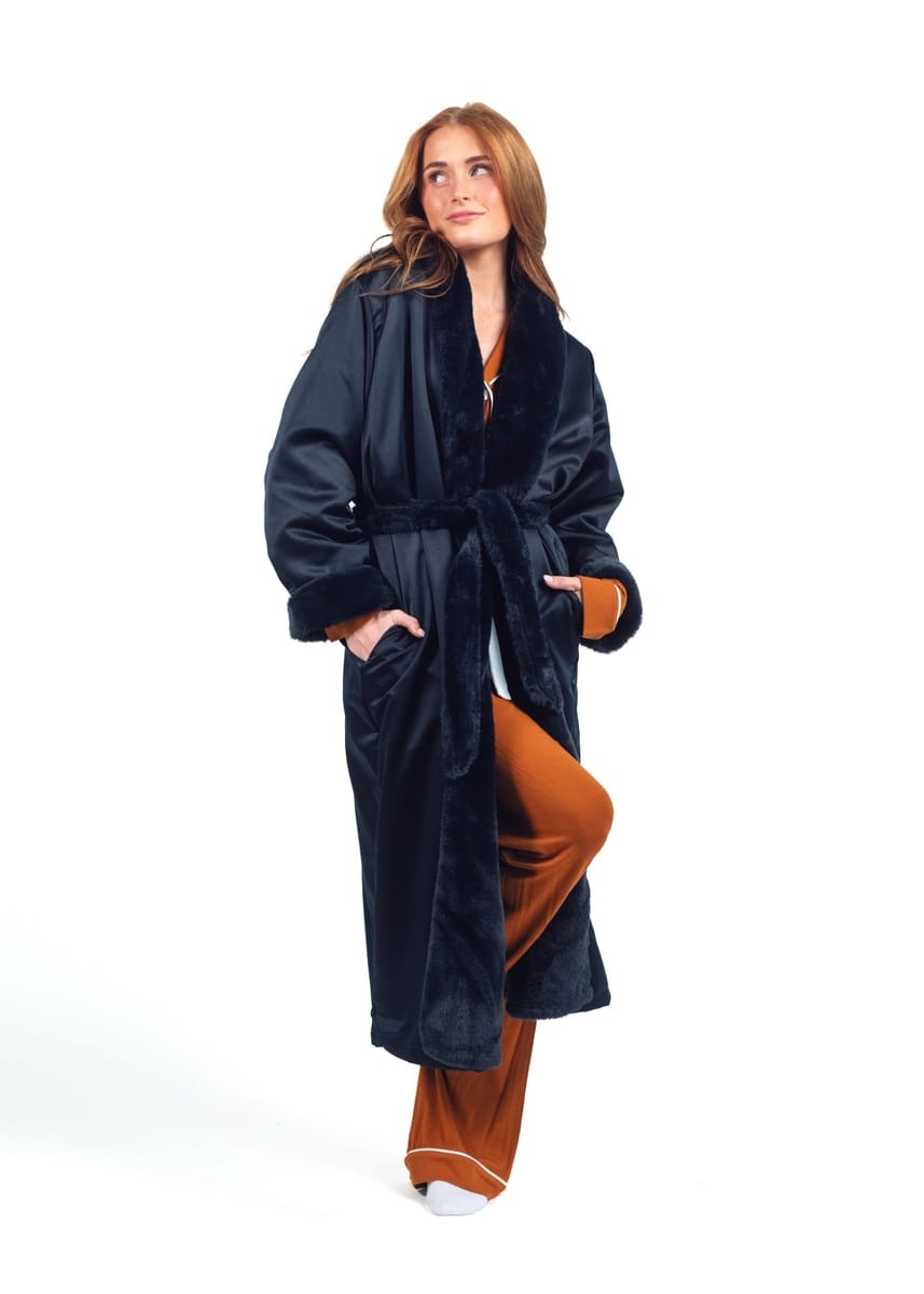 Satin Navy Robe