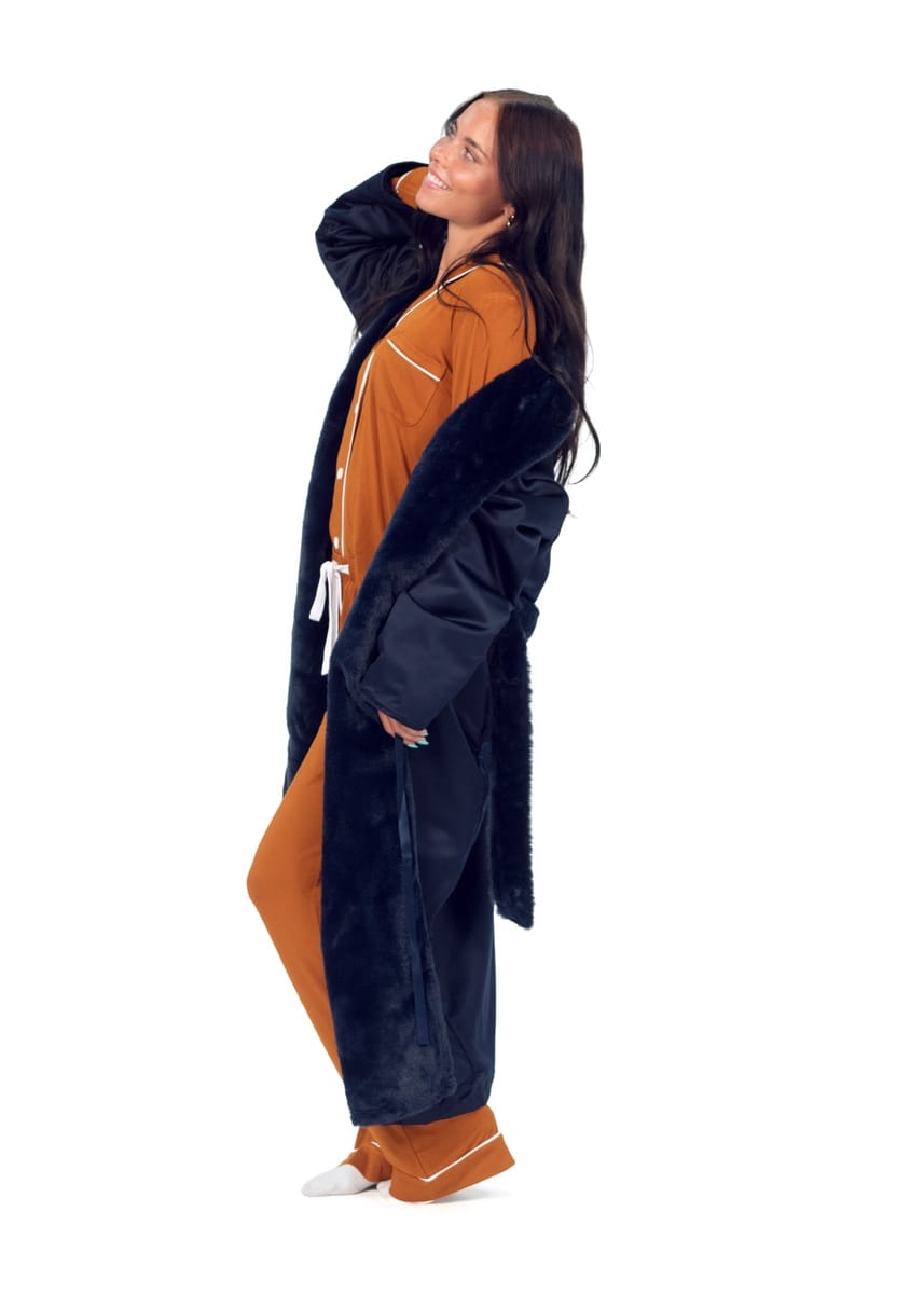 Satin Navy Robe