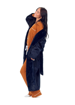 Satin Navy Robe