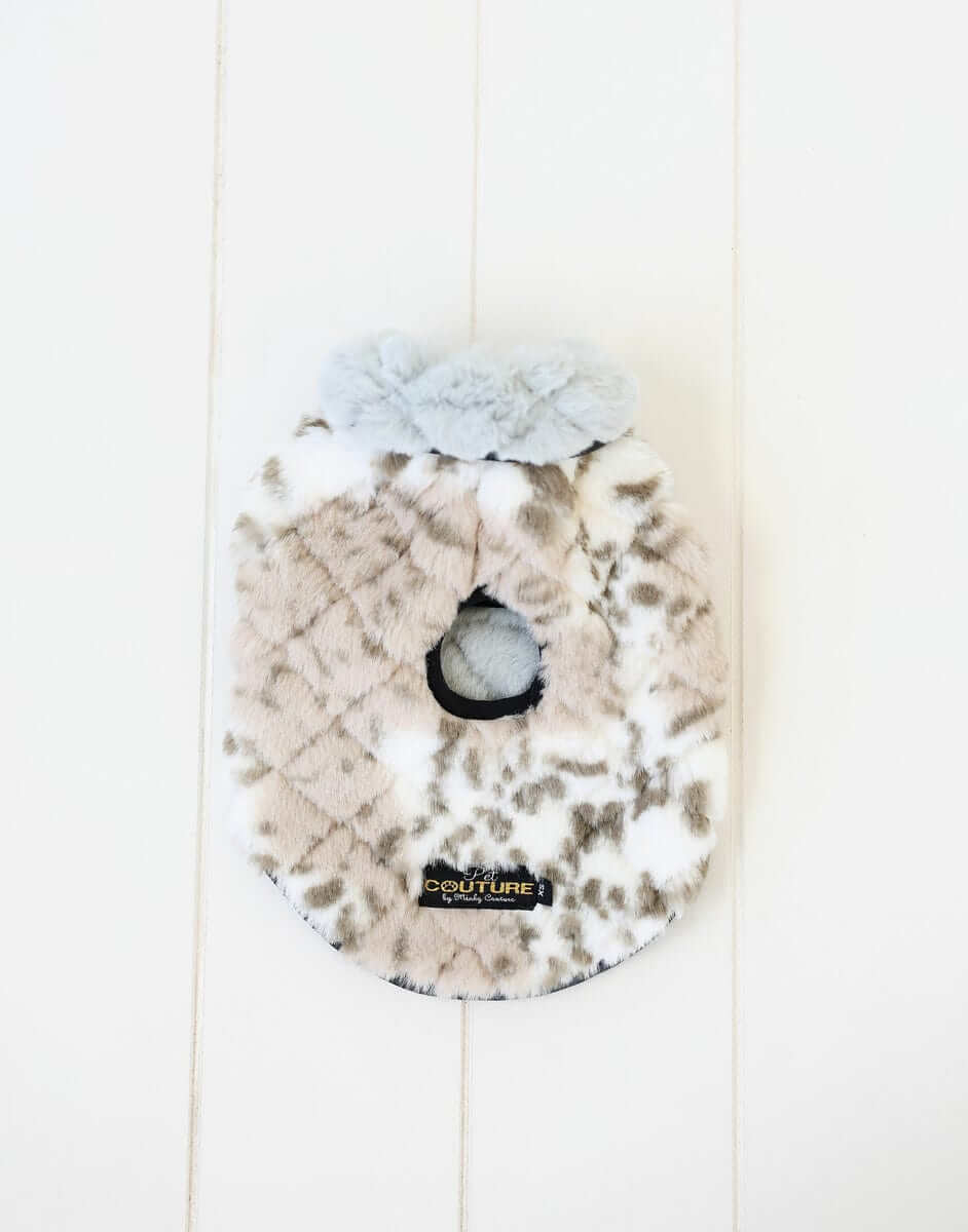 Pet Vest in Sandra/Light Gray in soft plush fabric with a blue trim and stylish design by Minky Couture.