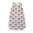Soft white baby Red Ribbon Bows Wearable Minky Blanket with red bow pattern and a front zipper.