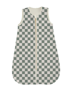 Sage Check Wearable Minky Blanket