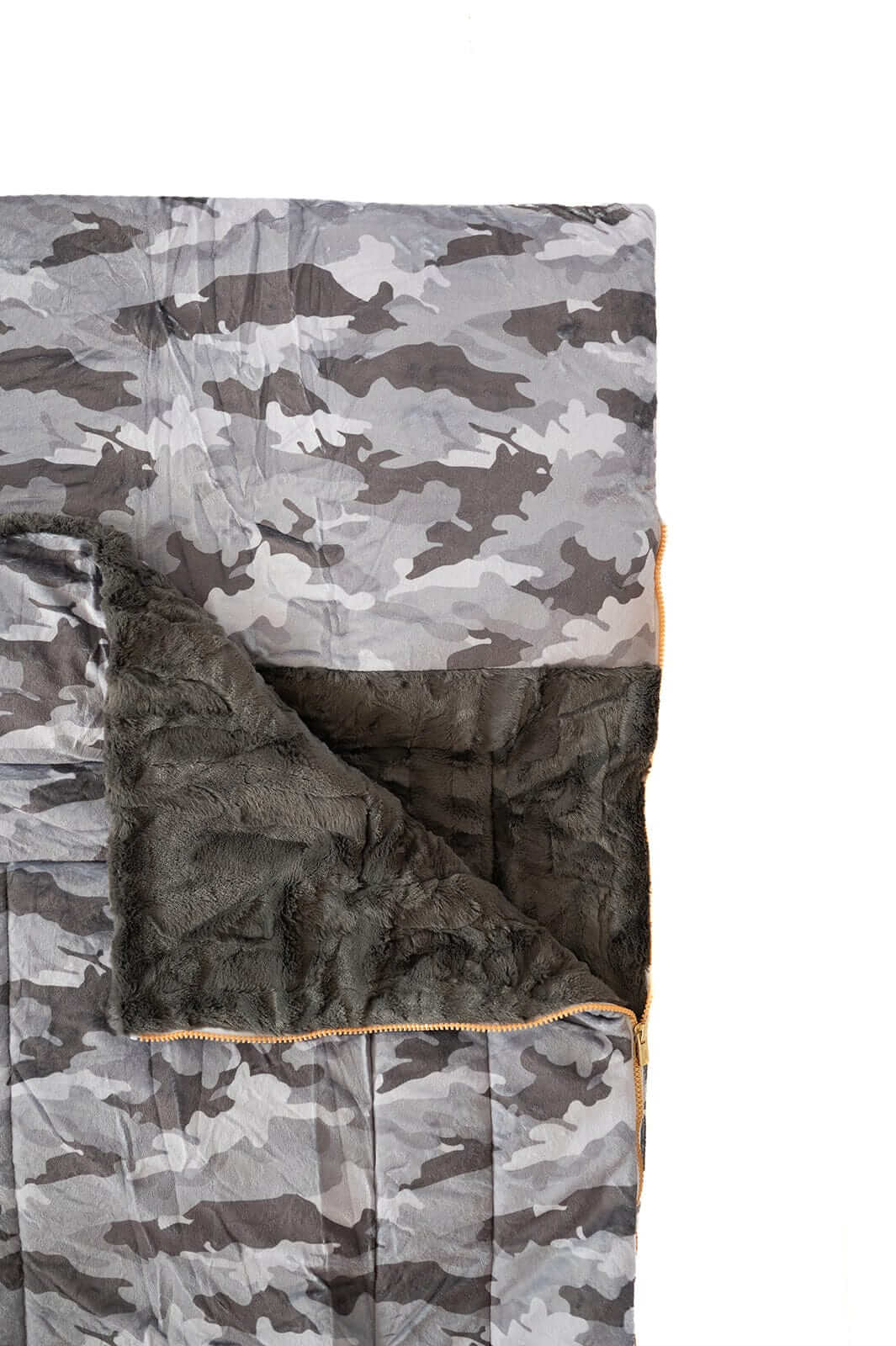 Sleeping Bag Camo featuring soft minky shell and plush Sorbet lining for cozy comfort.