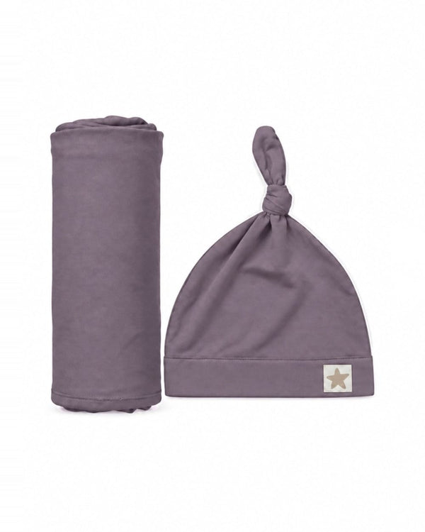 Swaddle and Hat - Blackberry