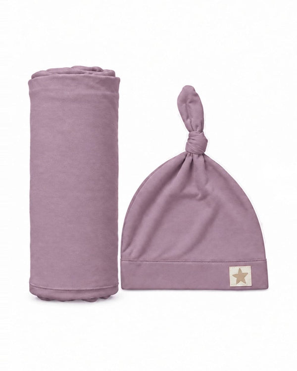 Swaddle and Hat - Rosie Mauve