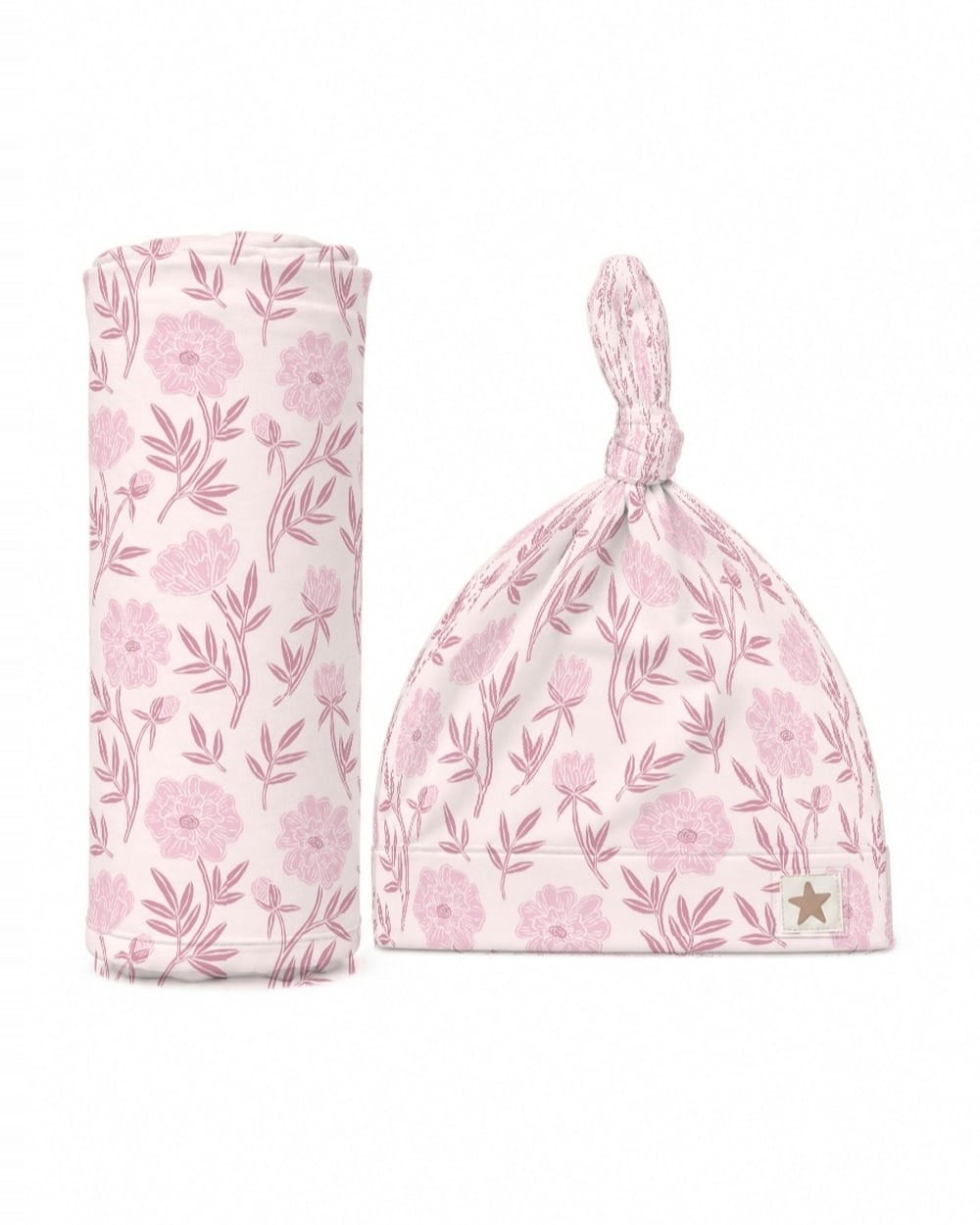 Swaddle and Hat - Sconset Rose