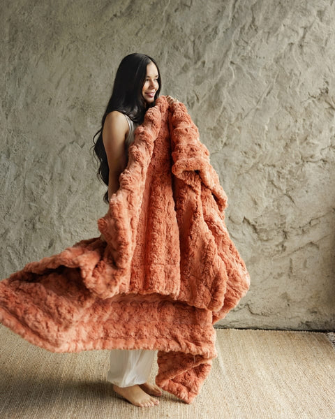 Ultra Sorbet Tawny Spice Plush Blanket | Minky Couture
