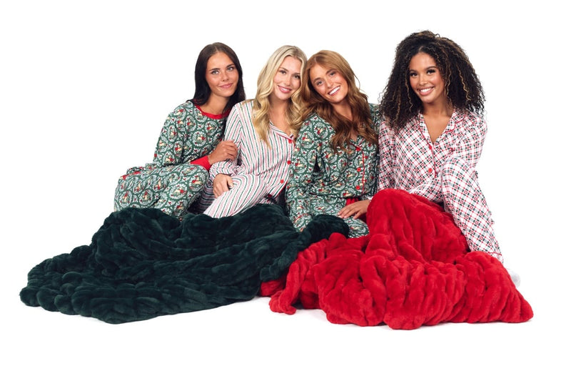Women's Button Up Pant Set - Tree Plaid