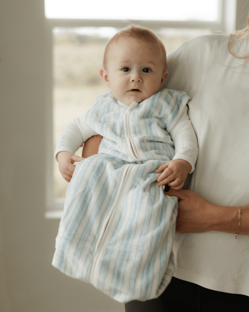 Coastal Stripe Wearable Minky Blanket