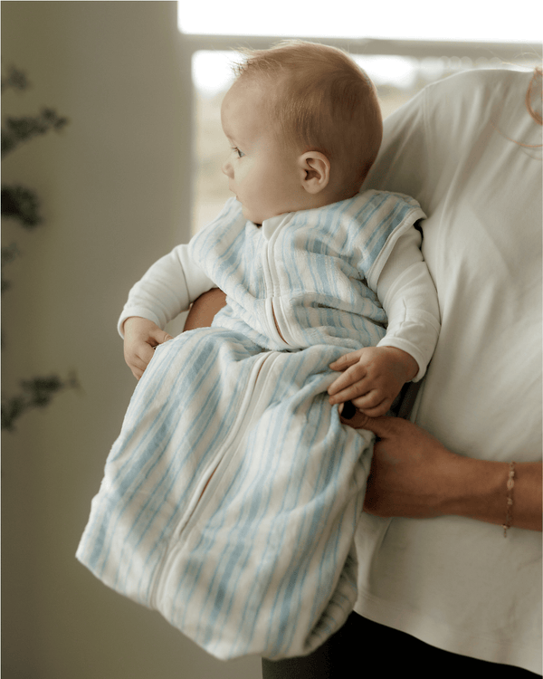 Coastal Stripe Wearable Minky Blanket