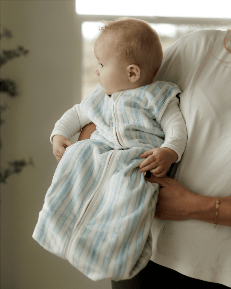 Coastal Stripe Wearable Minky Blanket
