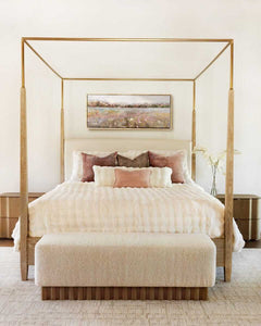 Cream Cloud Duvet on a stylish canopy bed with plush pillows and soft fabrics, creating a serene bedroom retreat.