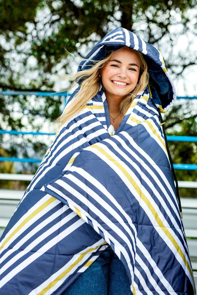 Everywhere Outdoor Blanket Navy Stripe Minky Couture