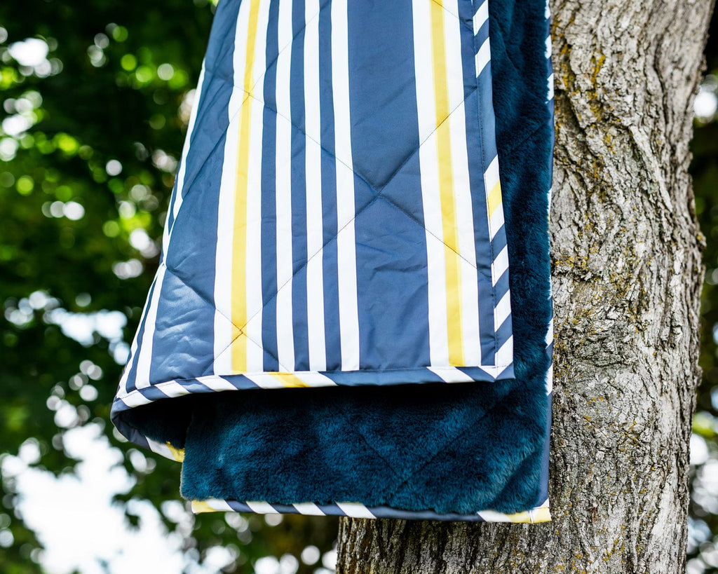 Everywhere Outdoor Blanket Navy Stripe Minky Couture