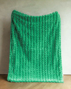 Minky Couture Ultra Sorbet Kelly Green weighted blanket showcasing its rich color and soft texture.