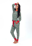 Women's Bamboo Pullover Set - Green Reindeer