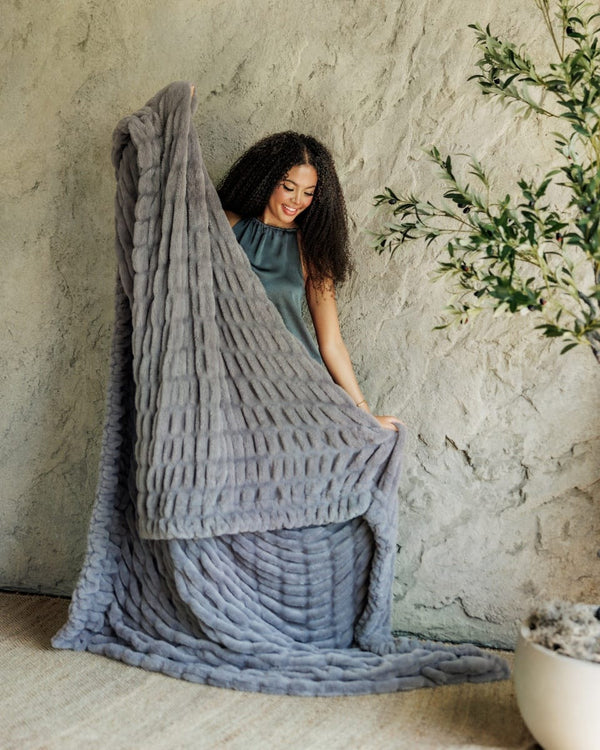 Hugs Light Frost Gray Blanket